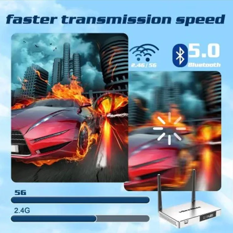 vSeeBox Elite showing faster transmission speed with dual-band WiFi and Bluetooth 5.0