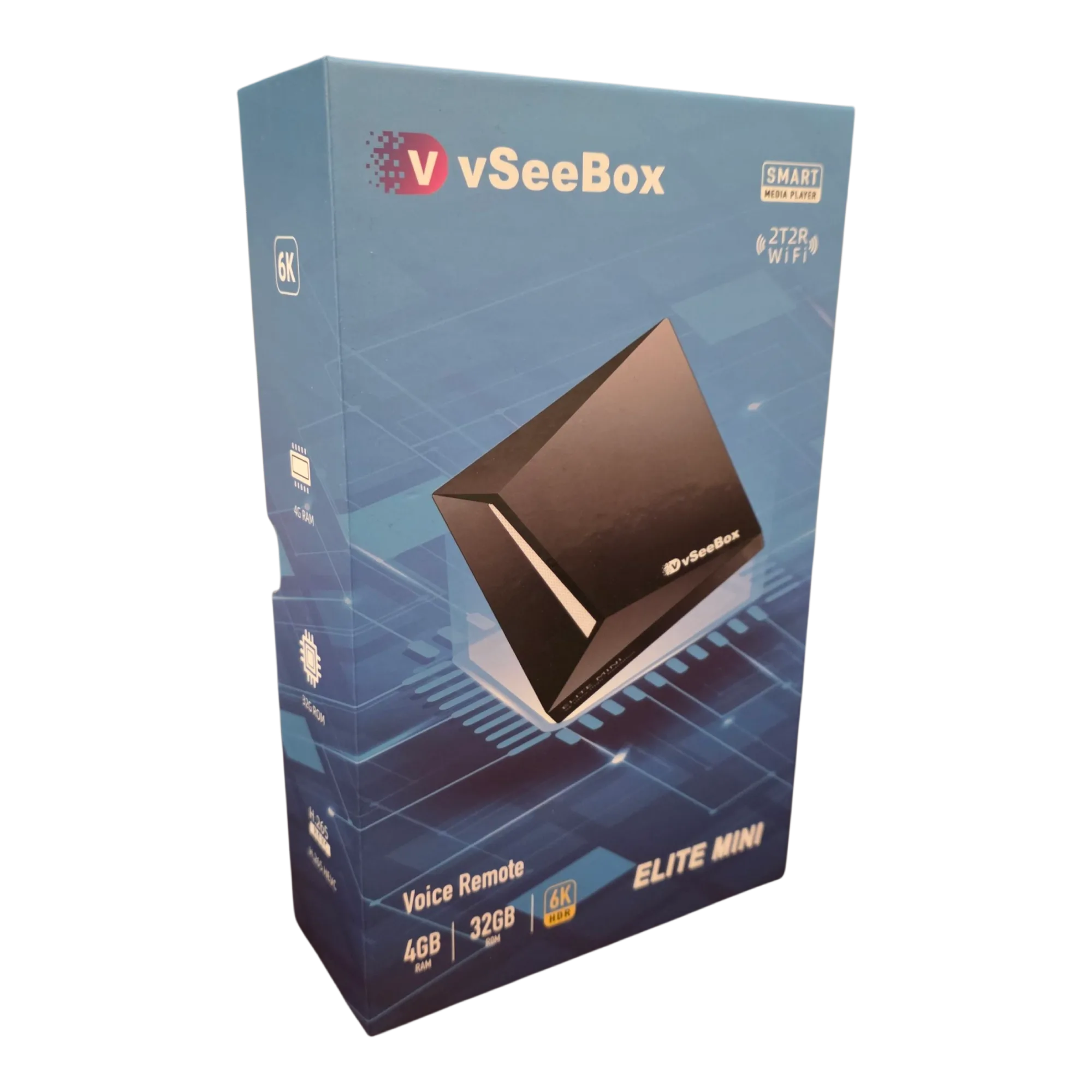 vSeeBox Elite Mini packaging box angled view showing branding and features