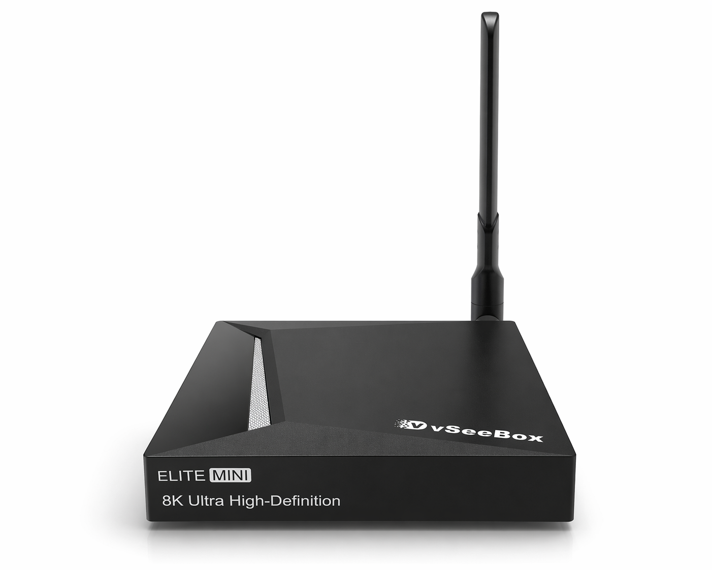 vSeeBox Elite Mini compact streaming device with antenna and 8K ultra HD support
