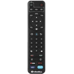 vSeeBox V2 Pro remote control, voice enabled, compatible with Elite, Pro Max, V1 Max, and V1 Pro