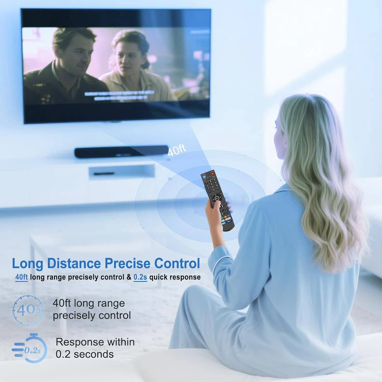 vSeeBox V5 Pro backlit remote long-distance wireless control demonstration