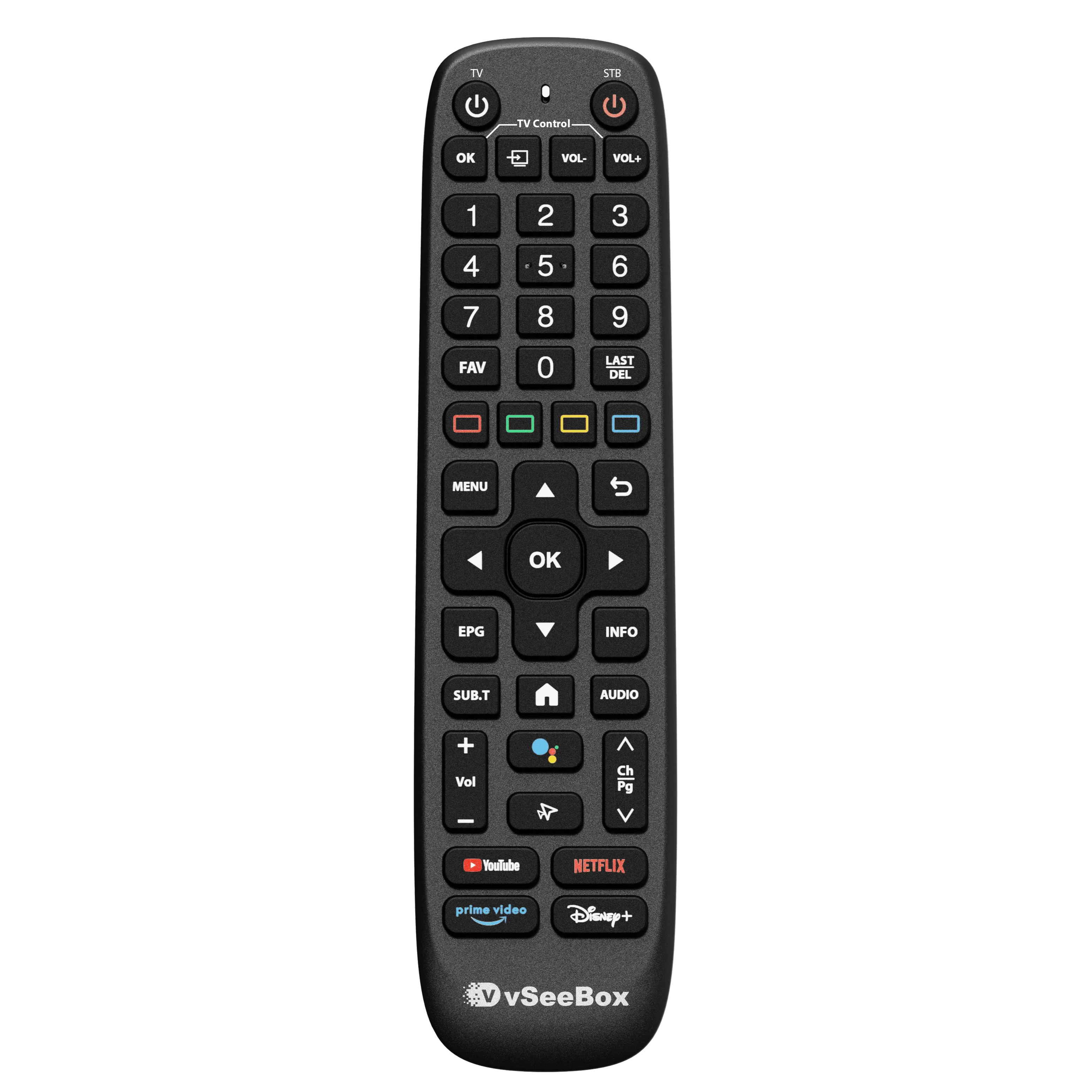 Front view of original vSeeBox V6 Plus Remote replacement control